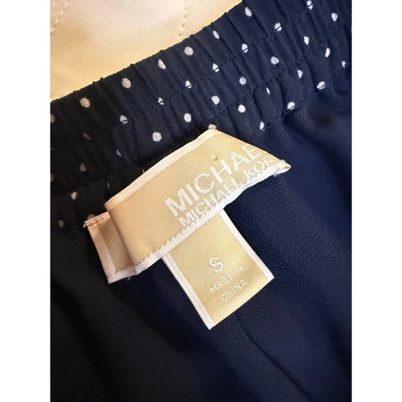 Michael Kors Navy Blue Polka Dot Tiered Ruffle Skirt – Size Small - Picture 7 of 7